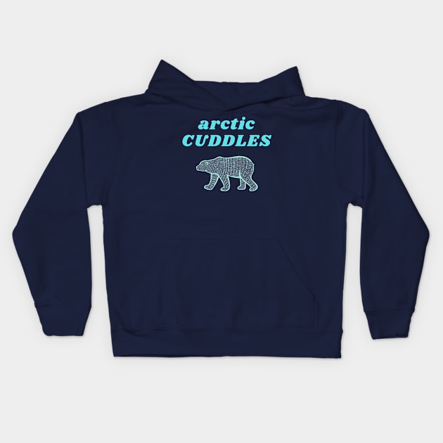 Arctic Cuddles, Sweet Polar Bear Hug Design Kids Hoodie by Green Paladin